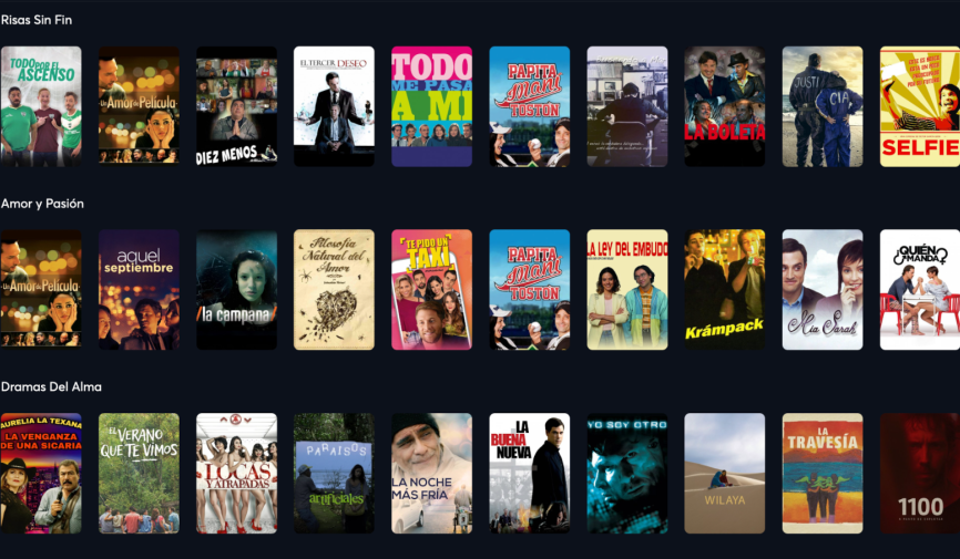 Screenshot of movies and series available on FlixLatino